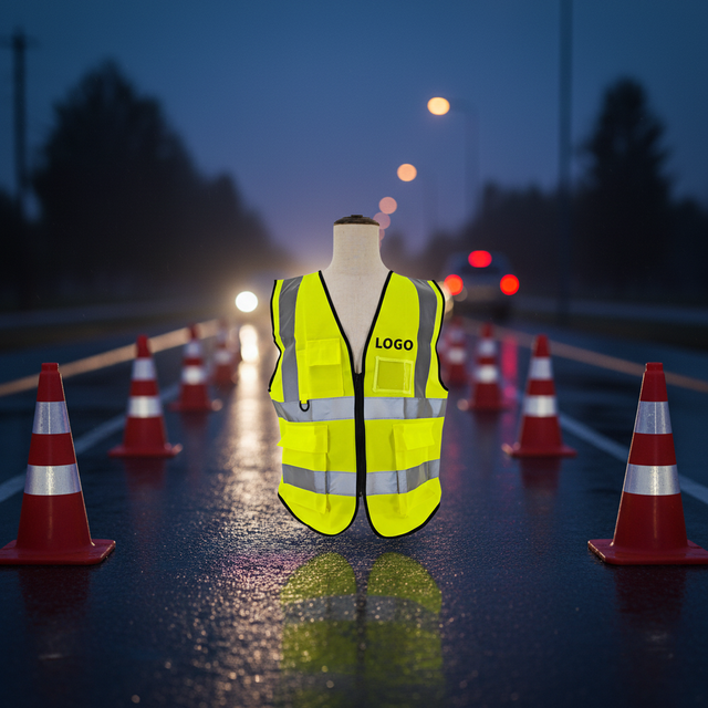 AI-MICH High Visibility Outdoor Safety Vest Durable Breathable High Brightness Reflective Vest Customs Logo