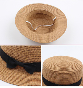 Cappello di Paglia Personalizzato con Logo Stampato, Cappello Panama Estivo da Spiaggia in Carta e Paglia, Personalizzabile per Bambini con Nastro - Product Image 2