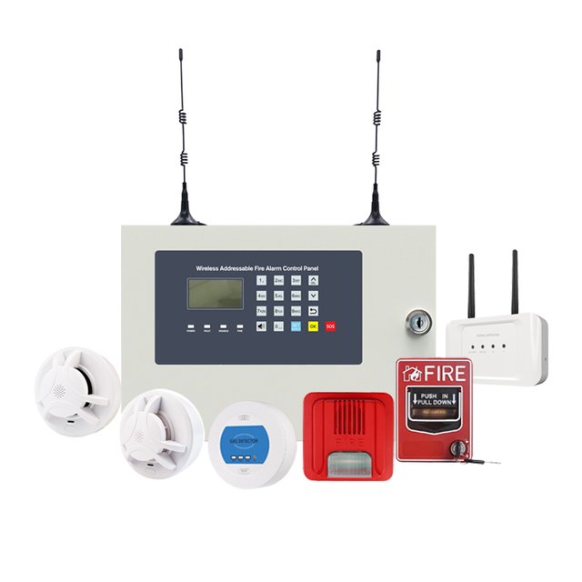 Wireless Addressable Fire Alarm Control Panel 433HZ Wireless Addressable Fire Alarm Systems Smoke Detectors