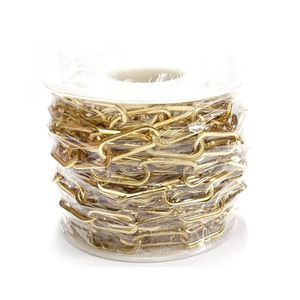 Luxe 18k Plaqué Or En Acier Inoxydable 6.5mm * 16mm Trombone Chaîne Rectangle Plat Câble Lien Chaîne <span class=keywords><strong>Accessoires</strong></span> pour La Fabrication De Bijoux - Product Image 5