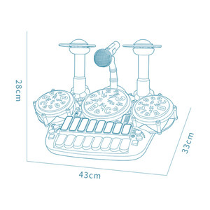Instruments de musique Jouets-5 en 1 Piano électronique pour enfants <span class=keywords><strong>Clavier</strong></span> <span class=keywords><strong>Xylophone</strong></span> Batterie avec lumières et 2 microphones - Product Image 4