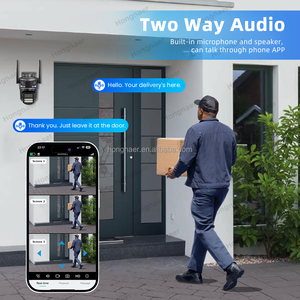Hongnaer 8MP 360 ngoài trời nhà thông minh không dây <span class=keywords><strong>IP</strong></span> Dome <span class=keywords><strong>Camera</strong></span> icsee 3 ống kính 4k tầm nhìn ban đêm PTZ wifi an ninh CCTV mạng Máy ảnh - Product Image 5