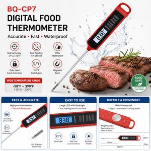 Termómetro Digital para Alimentos con Resistencia al Agua IPX6, Pantalla LCD de Lectura Instantánea, Sonda para Carne de Acero Inoxidable 304, Medidor para Cocinar, Asar a la Parrilla y Preparar Bistecs - Product Image 2