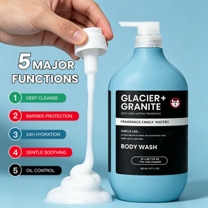 Gel Douche Corps OEM au Granit Glacé Nettoyant en Profondeur, Apaisant, Contrôle du Sébum, Parfum Longue Durée, Hydratation 24H, Protection de la Barrière Cutanée - Product Image 4