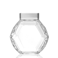 Pot de miel vide recyclable 200ml 400ml 750ml ménage doux miel liquide clair rond en verre avec couvercles