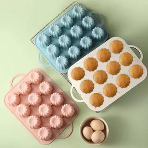 <span class=keywords><strong>Moule</strong></span> en silicone antiadhésif à 12 cavités pour gâteau pour gelée de pouding <span class=keywords><strong>Bundt</strong></span> et outils de gâteau en mousse - Product Image 4