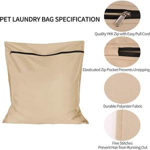Bolsa <span class=keywords><strong>de</strong></span> Lavandería Reutilizable <span class=keywords><strong>de</strong></span> Gran Capacidad, Anti-Pelo <span class=keywords><strong>de</strong></span> Mascotas, <span class=keywords><strong>de</strong></span> Poliéster, para Peluquería Canina, Uso Comercial, con Logotipo Personalizado - Product Image 4