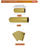 Film DTF Qinyu en rouleau 60cm x 30cm, 75µ, simple face mate, pour impression numérique et transfert thermique sur textiles, compatible imprimante DTF - Vente chaude