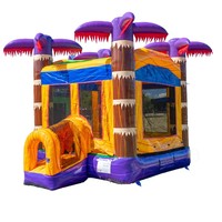 Château gonflable sur le thème des chutes de lave 13x13x15 pieds, château gonflable commercial pour enfants, charge maximale 205 livres pour location événementielle
