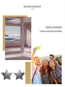 Lunettes de soleil en forme d'étoile pour fête, unisexes, sans monture, tendance, colorées, pour piscine, festival, usage quotidien - Product Image 5