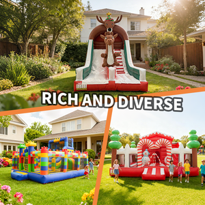 Prix d'Usine Château Gonflable de Noël pour Fête de Fin d'Année avec Toboggan, Château Sauteur Gonflable d'Intérieur pour Enfants - Product Image 5