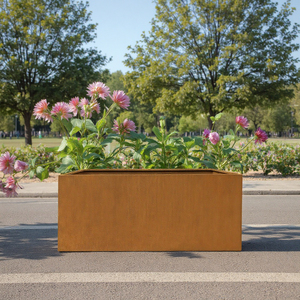 Pot de fleur rond extérieur en <span class=keywords><strong>acier</strong></span> <span class=keywords><strong>corten</strong></span> K.D Jardinières extérieures en métal pour le jardin Grands pots de plantes bon marché à vendre - Product Image 6