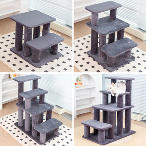 Moderne feste Muster mehrstufige Kratz baum Indoor Pet Treppe mit Kletter leiter und Kratz bäumen Tower Tree House - Product Image 2