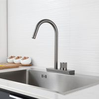 Robinet de cuisine à deux fonctions en acier inoxydable, mitigeur monocommande avec jet de pluie pour évier de cuisine
