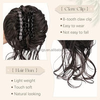 Moño de Pelo Sintético Rizado y Despeinado con Clip, Extensión de Moño con Pelo Sintético de Alta Calidad para Mujer, Color Personalizado