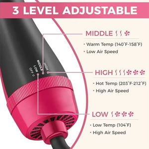 Brosse à air chaud 4-en-1 : Peigne chauffant multi-usages pour lissage et coiffage des cheveux, idéal pour cheveux raides et bouclés, séchage professionnel rapide - Product Image 4