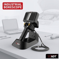 Endoscope industriel portable 5 pouces 6 mm 2 m IP67 HD avec caméra d'inspection moteur, articulation à 360°, écran IPS et base magnétique