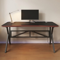 Table de jeu de bureau moderne en gros, cadre épais en forme de K, design rainuré, bureau d'ordinateur pour esports