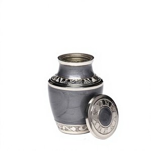 Silver Cremation <b>Urn</b> for Adult 200 Cubic Inch European Style Durable Engraved Leaf Design Funeral <b>Urn</b> <b>Large</b> Brass <b>Urn</b> - Product Image 5