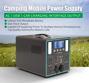 Rechargeable 1000w 2000w Portable LifePO4 Battery Power Station For Home Appliance With Quick Charge
