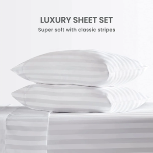 100% algodón satén blanco raya Hotel edredón sábana tela 1cm/3cm rayas ligero y transpirable sábanas ecológicas - Product Image 3