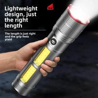 Lampe torche de camping extérieure ultra-résistante à haute intensité, étanche, longue autonomie, design en alliage d'aluminium, portable