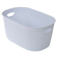 Panier Intreccio L Blanc 570x370x275mm en PP, Organisateur de Rangement pour Vêtements de Salle de Bain