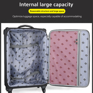 20inch Nylon Trolly Luggage Lightweight Carry-On <b>Suitcase</b> Zipper Travel Case <b>Suitcase</b> Luggage <b>Trolley</b> Bag Roller Spinner - Product Image 6