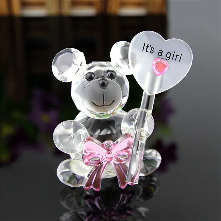 Ours en cristal en verre, artisanat et populaire, mignon, ours en cristal, cadeau d'anniversaire pour bébé, nouvelle collection