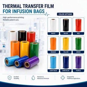 Film de transfert thermique non toxique pour sacs de perfusion médicale, feuille de marquage à chaud de qualité pharmaceutique pour le codage de la date et du lot des sacs IV - Product Image 4