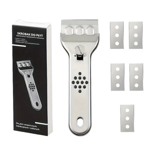 Spatule de nettoyage multifonctionnelle en acier inoxydable pour réfrigérateur, cuisinière, hotte, nettoyage domestique, outil métallique de forme solide - Product Image 4