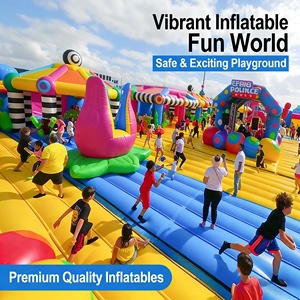 Parque de Atracciones Inflable Colorido para Niños y Adultos |   <span class=keywords><strong>Zona</strong></span> de Juegos Inflable y Trampolín para Exteriores - Product Image 5