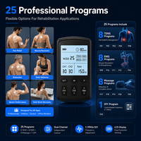 Profesyonel Rehabilitasyon TENS EMS Elektroterapi Cihazı Çift Kanallı 25 Programlı Tip-C Şarjlı AĞRILANDIRMA GİDERİCİ İyileştirme Terapisi