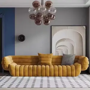 Sofa beludru mewah Italia desainer sofa modern furnitur rumah sofa ruang tamu