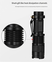 Mini lampe torche LED rechargeable USB en alliage d'aluminium haute puissance, indice de protection IP55, portée du faisceau 400-500 m, zoom rétractable, intensité réglable