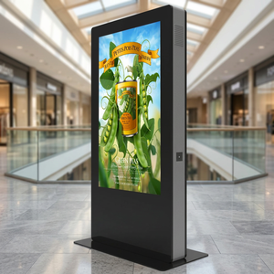 Kiosque publicitaire extérieur personnalisable de 55 pouces, écran LCD double face, étanche, totem vertical, signalisation numérique extérieure - Product Image 4