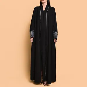 2023 tasarımlar toptan moda islam giyim gevşek turquie siyah dubai abaya kleid kadınlar müslüman maxi uzun elbise