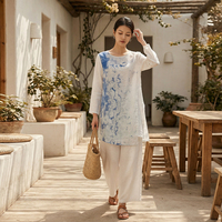 Robe tunique en ramie tie-dye pour les vacances, coupe ample, décontractée, robe de plage, robe longue fluide d'été pour femmes, robe chemise pour femmes