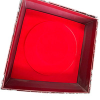 Boîte cadeau de luxe personnalisée avec logo, insert rond en EVA, emballage en carton rouge premium pour bague, collier, boucles d'oreilles