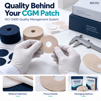 Patchs de capteur CGM RECOO sans colle, imperméables et respirants, pour moniteur de glucose continu, fabricant OEM