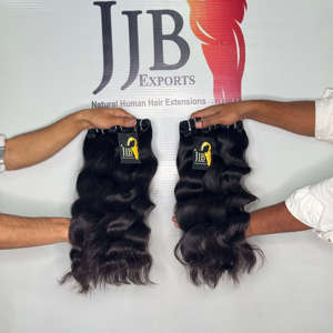 Extensiones de Cabello Ondulado Suelto, Cabello Humano Indio Virgen Ondulado Liso Sin Procesar, Paquetes de Cabello Humano Indio de Visón - Product Image 1