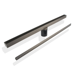 Sifone lineare in ottone resistente grigio/nero, scarico a pavimento sottile per bagno, colore personalizzabile, per hotel <span class=keywords><strong>e</strong></span> uso domestico - Product Image 2