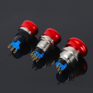 Botón de Paro de Emergencia Metálico Rojo de 16mm, 19mm, 22mm, Impermeable, con Reinicio Rotatorio, Montaje en Panel para Maquinaria Industrial - Product Image 5