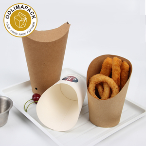 Al por mayor personalizado de embalaje desechable conicals churros papas fritas francés fry helado de crema cono de papel con fuente de bandeja - Product Image 5