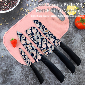 Juego de Cuatro Piezas de Cuchillos Santoku de Cerámica Superafilados, Precio de Fábrica, para Cocina Asiática, Aptos para Lavavajillas, Duraderos, para Ambidiestros - Product Image 4