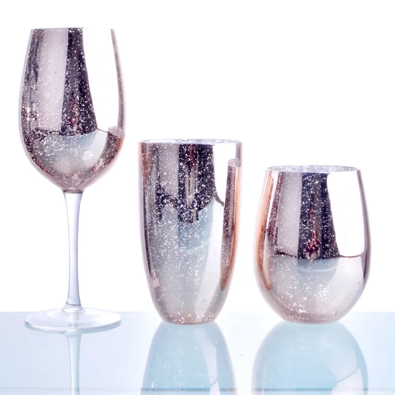 Service de verres à motif de ciel étoilé, 3 pièces par lot, verres couleur Rose or, nouveau Design 2021