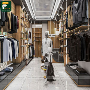 Présentoir de Luxe pour Magasin de Mode avec Base en Pierre, Armoire à Vêtements Suspendus, Ensemble de Mobilier de Détail Haut de Gamme - Product Image 3