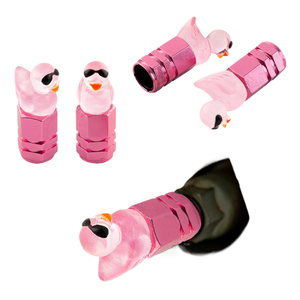 Lindo pato que brilla en la oscuridad con gafas <span class=keywords><strong>de</strong></span> sol, juego <span class=keywords><strong>de</strong></span> tapas <span class=keywords><strong>de</strong></span> aluminio para tapones <span class=keywords><strong>de</strong></span> neumáticos |   Aire Acondicionado Personalizado para Auto y Motocicleta American <span class=keywords><strong>Va</strong></span> - Product Image 1