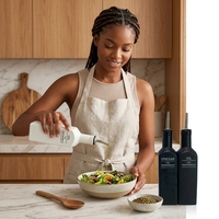 Bouteille d'huile d'olive et de vinaigre en céramique BX en vente flash pour la cuisine ou la salle de bain, ensemble élégant de bouteilles d'huile de cuisson
