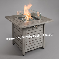 Poêle à Propane 40000 BTU, 32 pouces, carré, Grain de bois, Patio extérieur, foyer à gaz, table, foyer sans fumée, ensemble de meubles d'extérieur